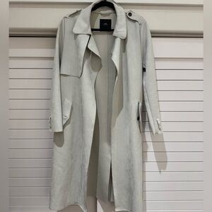 White suede trench coat